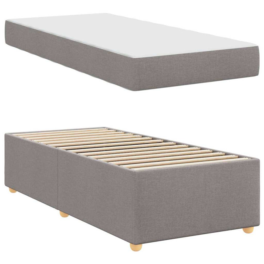 Bedframe met matras Anders Taupe 90 x 200 cm Stof