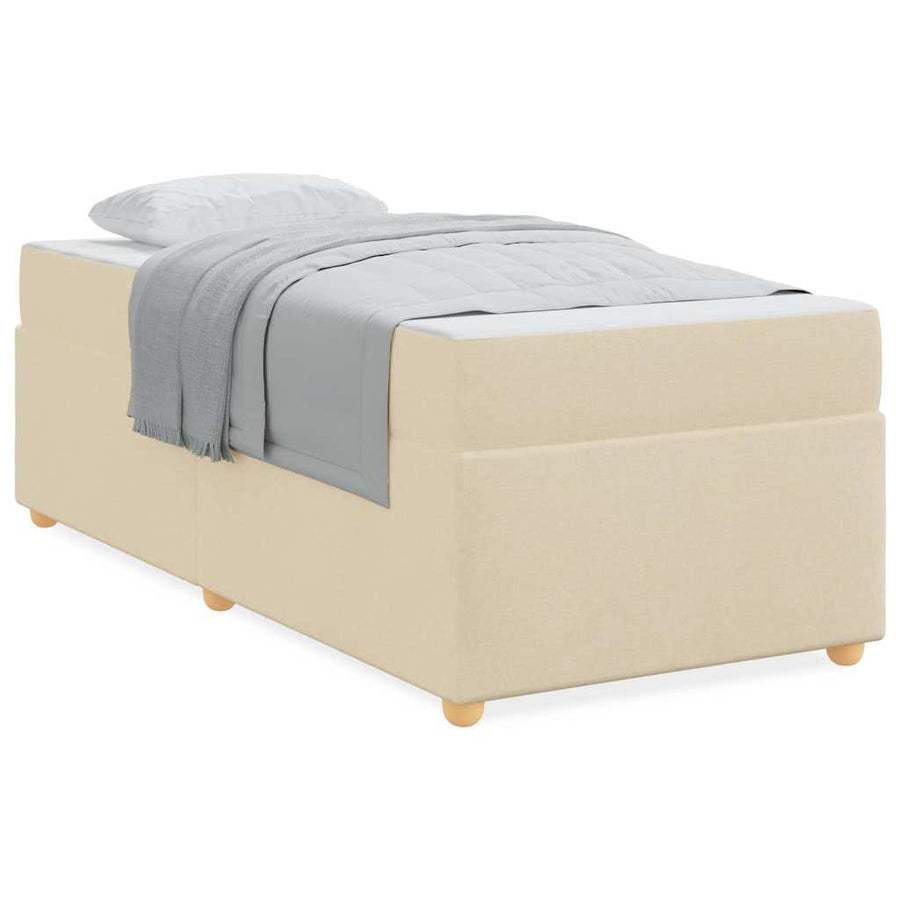 Bedframe met matras Crème 90 x 200 cm Stof
