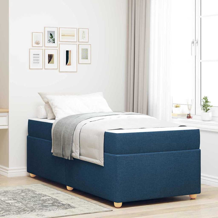 Bedframe met matras Blauw 90 x 200 cm Stof