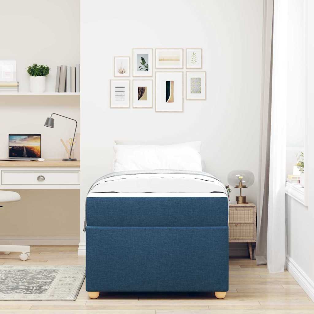 Bedframe met matras Blauw 90 x 200 cm Stof