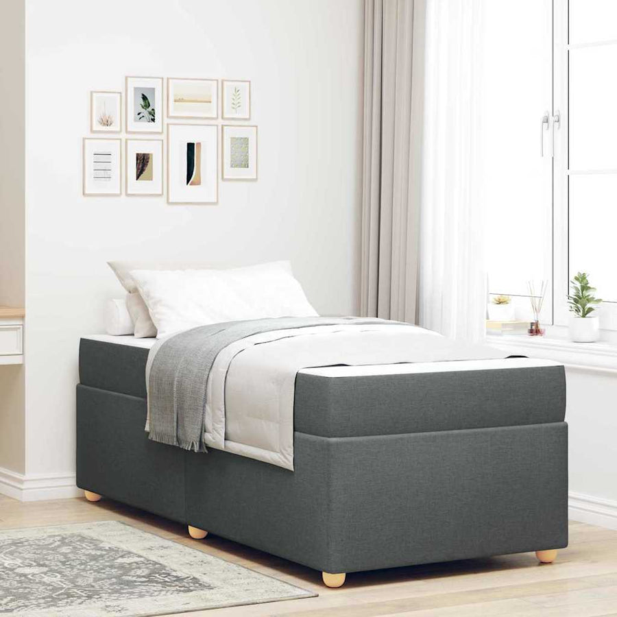 Bedframe met matras Anders Donkergrijs 100 x 200 cm Stof