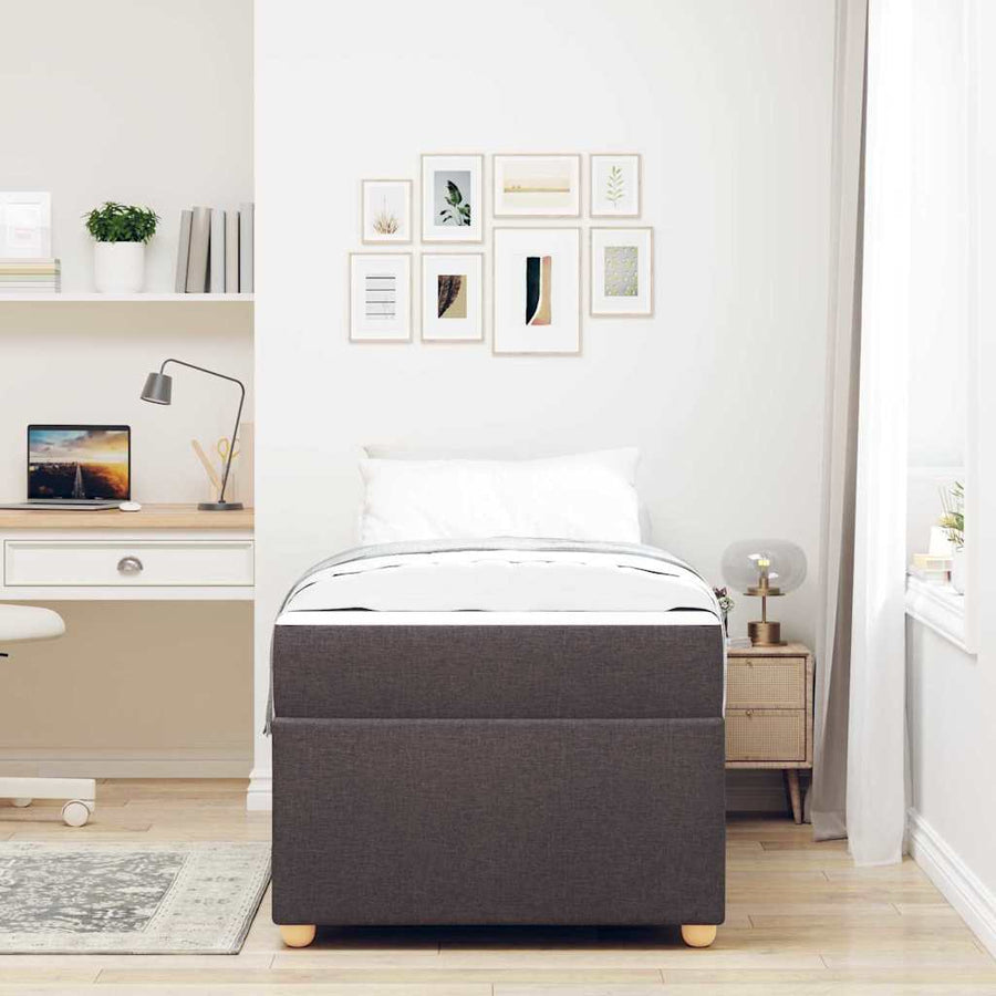 Bedframe met matras Anders Donkerbruin 100 x 200 cm Stof