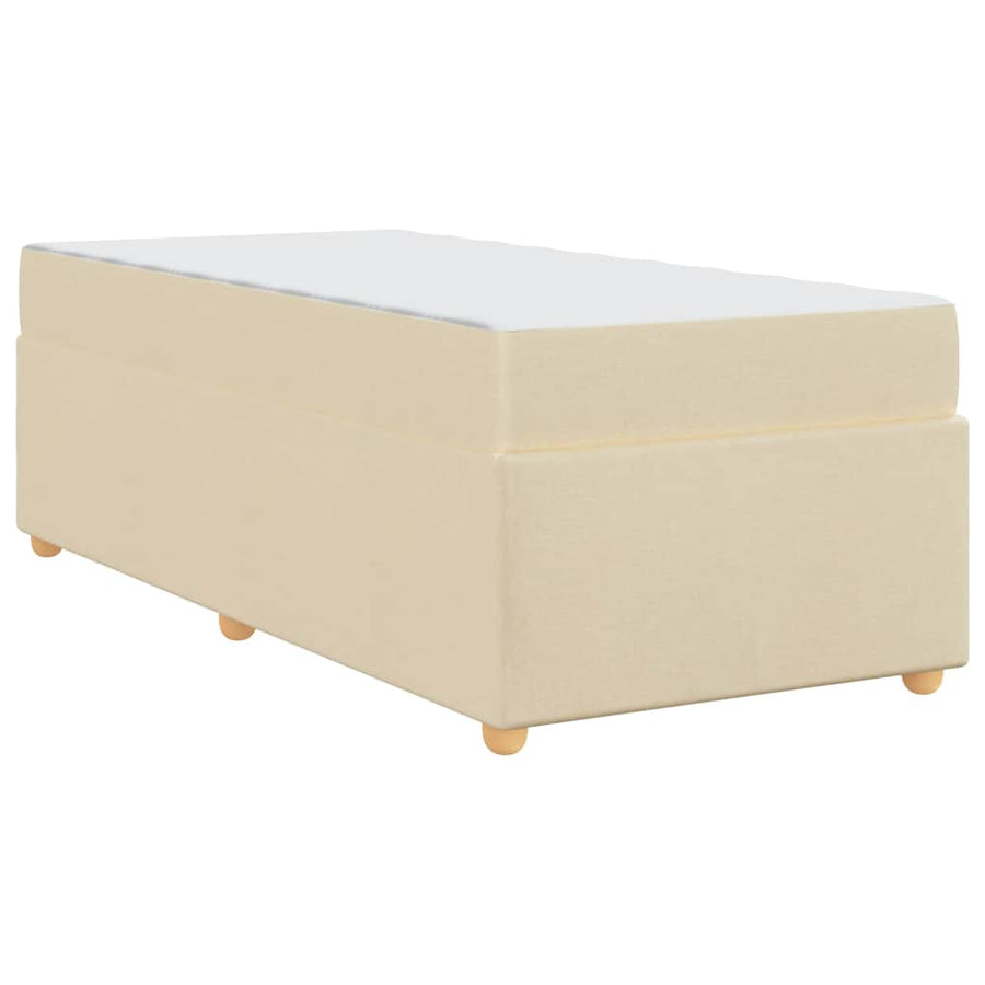 Bedframe met matras Crème 100 x 200 cm Stof