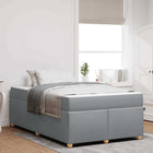 Bedframe met matras 120x190 cm lichtgrijs stof