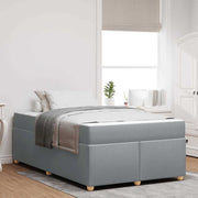 Bedframe met matras 120x190 cm lichtgrijs stof