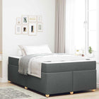 Bedframe met matras 120x200 cm donkergrijs stof