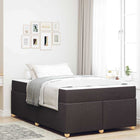 Bedframe met matras 120x200 cm donkerbruin stof