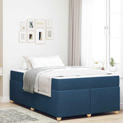 Bedframe met matras 120x200 cm stof blauw