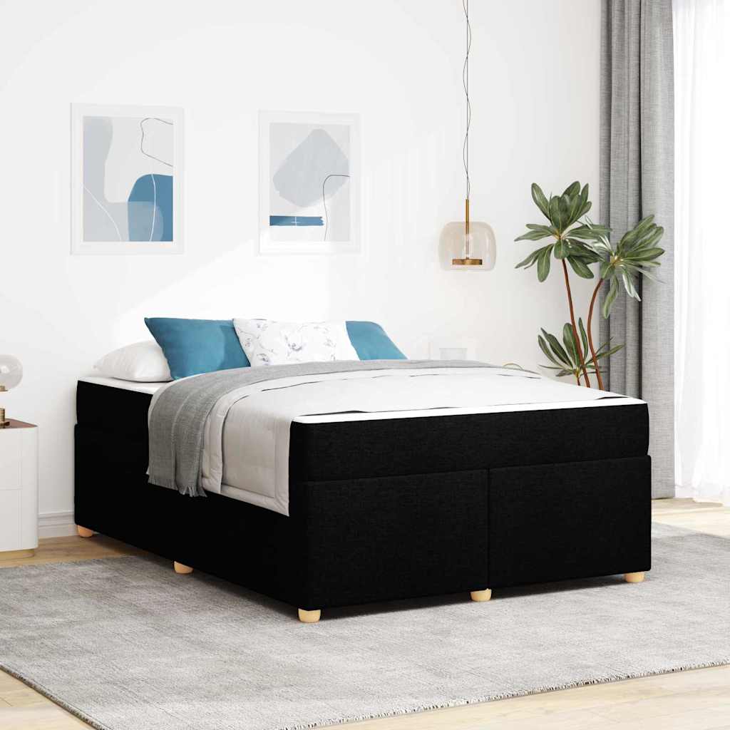 Bedframe met matras Anders Zwart 140 x 200 cm Stof