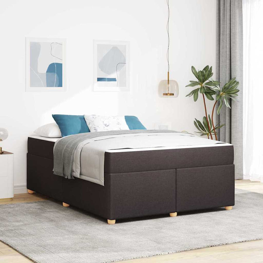Bedframe met matras met matras Donkerbruin 140 x 200 cm Stof