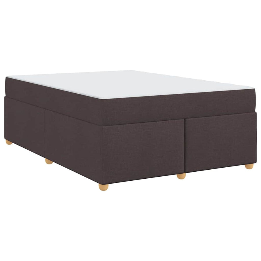 Bedframe met matras met matras Donkerbruin 140 x 200 cm Stof