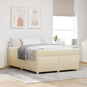 Bedframe 140x200 cm stof crème inclusief matras