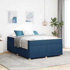 Bedframe met matras 140x200 cm blauw stof