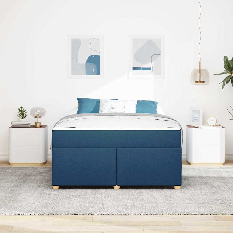 Bedframe met matras Anders Blauw 140 x 200 cm Stof