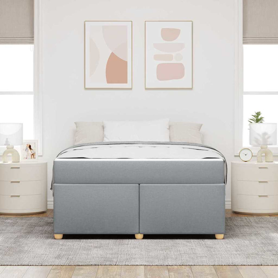 Bedframe met matras Anders Lichtgrijs 160 x 200 cm Stof
