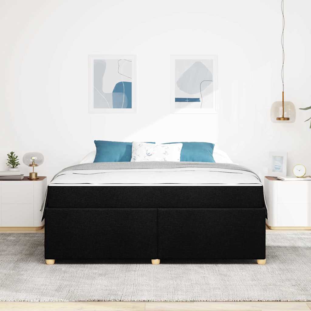 Bedframe met matras Anders Zwart 180 x 200 cm Stof