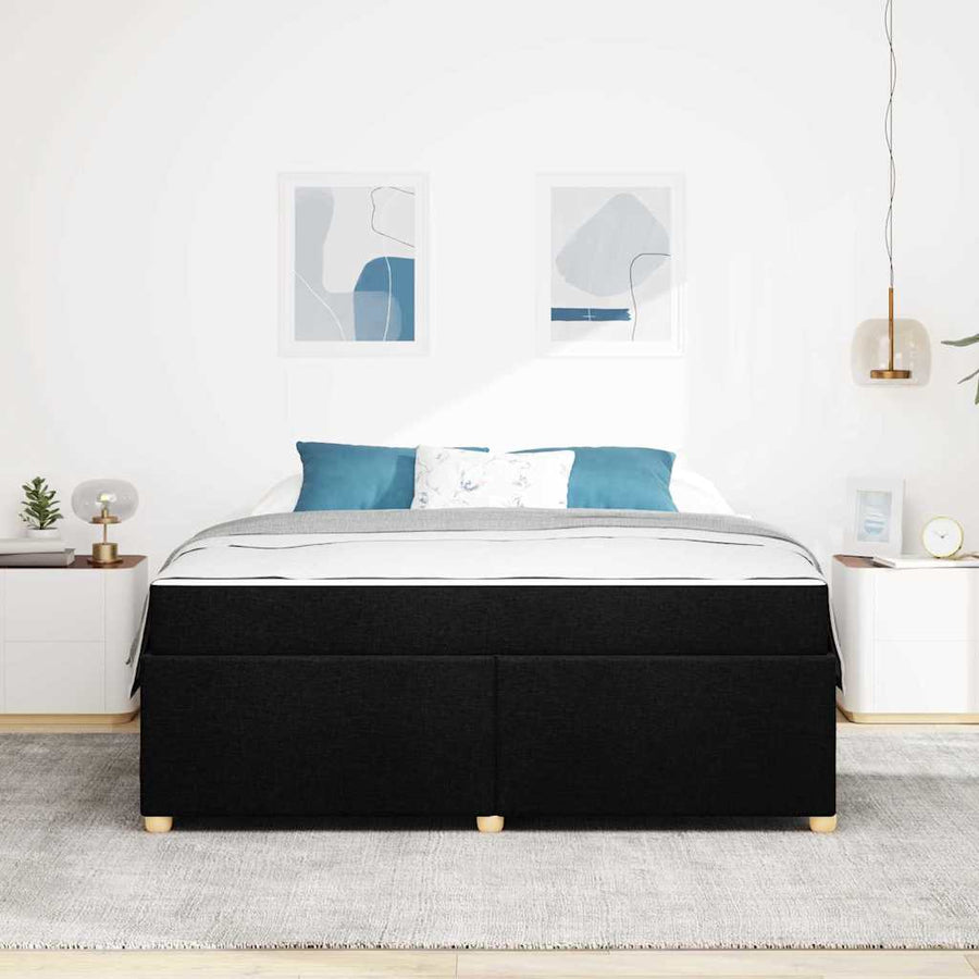 Bedframe met matras Anders Zwart 180 x 200 cm Stof