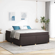 Bedframe met matras 180x200 cm stof donkerbruin