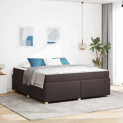 Bedframe met matras Donkerbruin 180 x 200 cm Stof