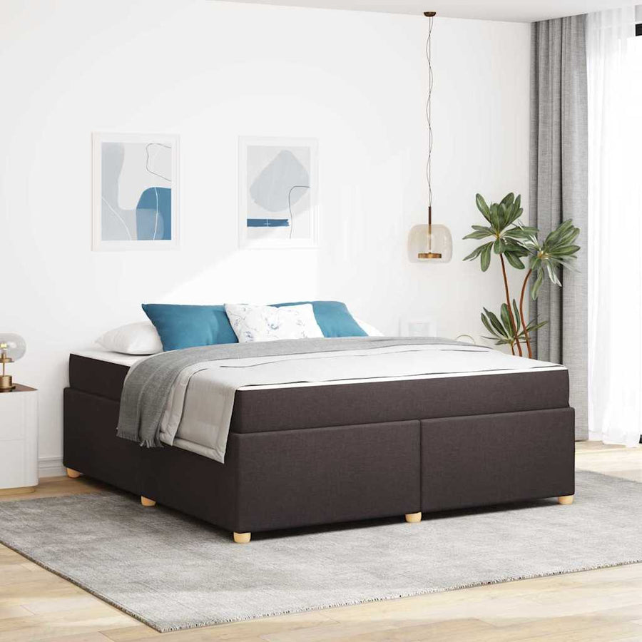 Bedframe met matras Donkerbruin 180 x 200 cm Stof
