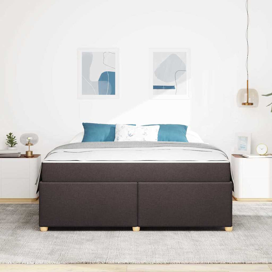 Bedframe met matras Donkerbruin 180 x 200 cm Stof