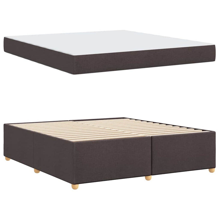 Bedframe met matras Donkerbruin 180 x 200 cm Stof