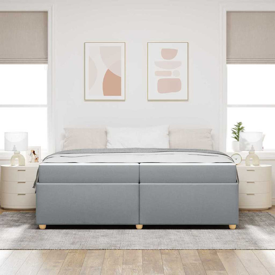 Bedframe met matras Anders Lichtgrijs 200 x 200 cm Stof