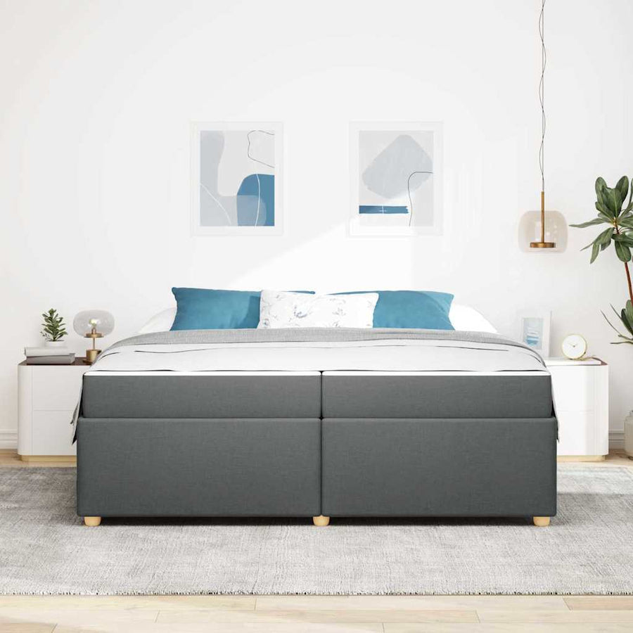 Bedframe met matras Anders Donkergrijs 200 x 200 cm Stof