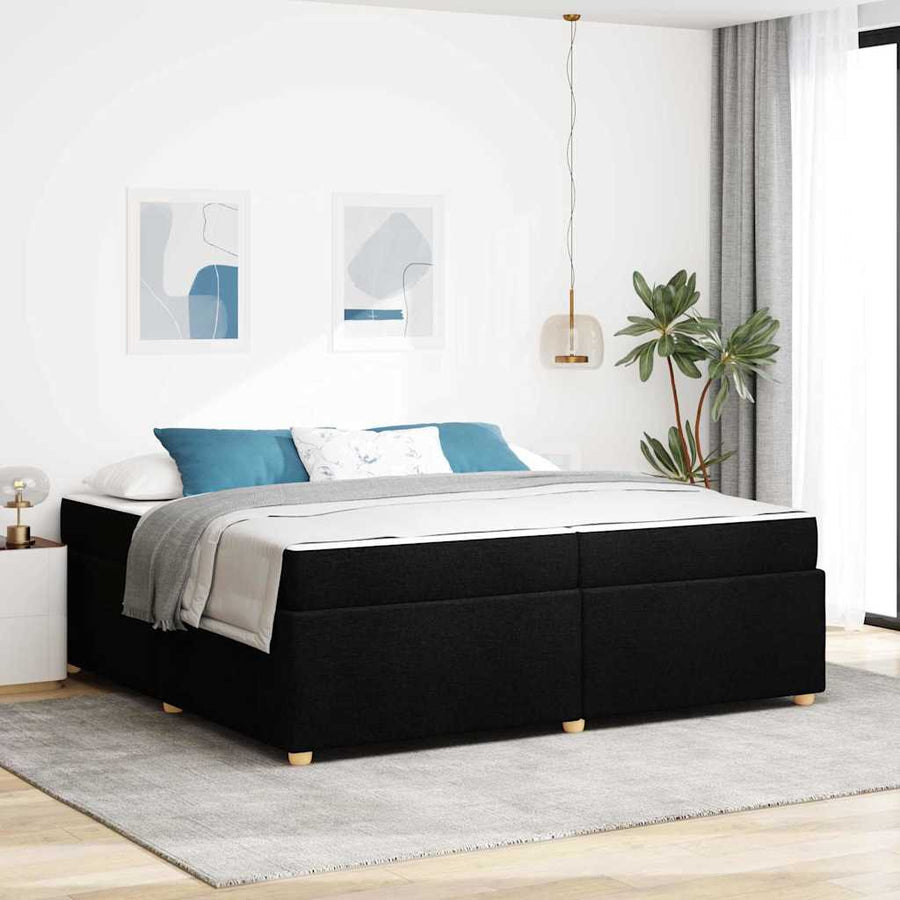 Bedframe met matras Anders Zwart 200 x 200 cm Stof