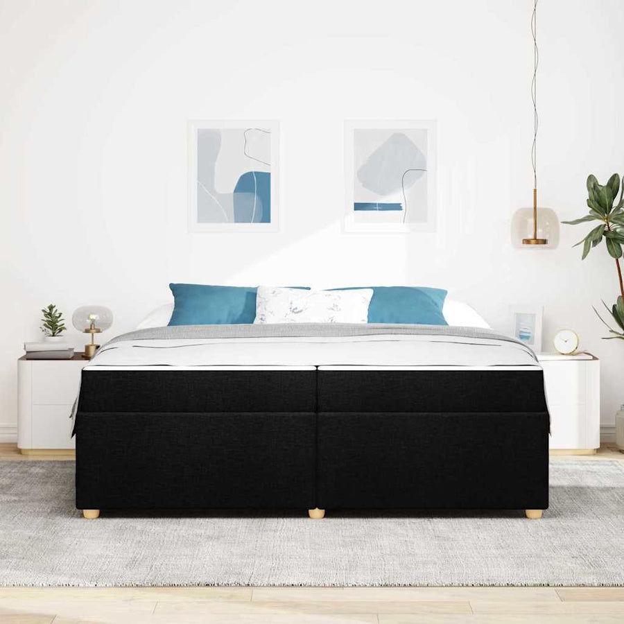 Bedframe met matras Anders Zwart 200 x 200 cm Stof