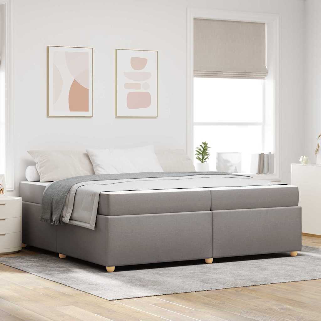 Bedframe met matras Taupe 200 x 200 cm Stof