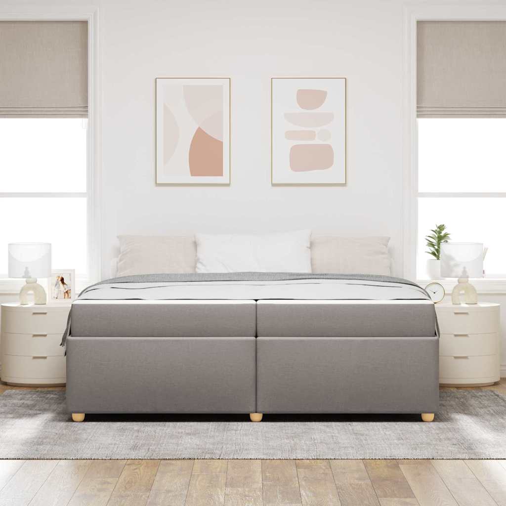 Bedframe met matras Taupe 200 x 200 cm Stof