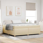 Bedframe met matras 200x200 cm crème stof