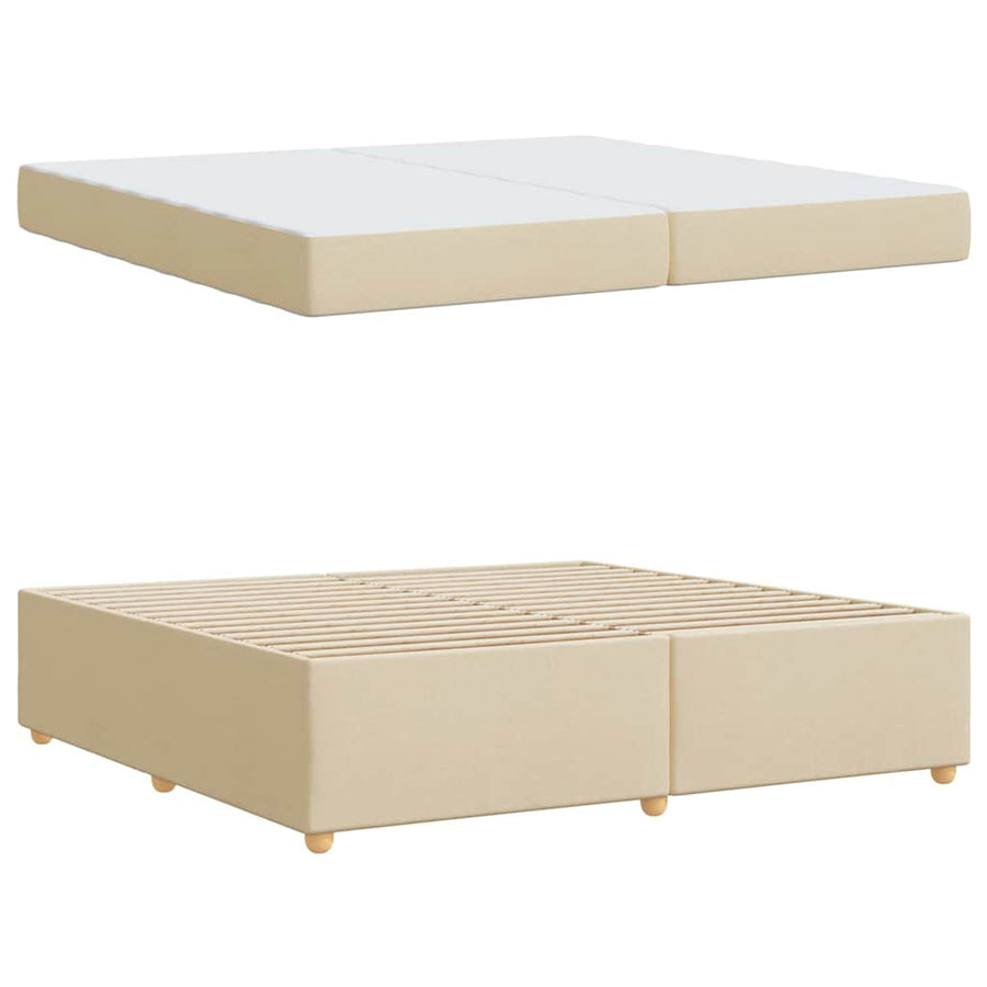 Bedframe met matras met matras Crème 200 x 200 cm Stof