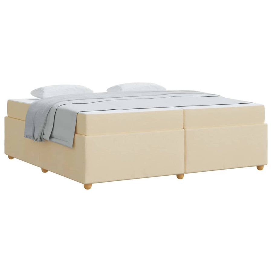 Bedframe met matras met matras Crème 200 x 200 cm Stof