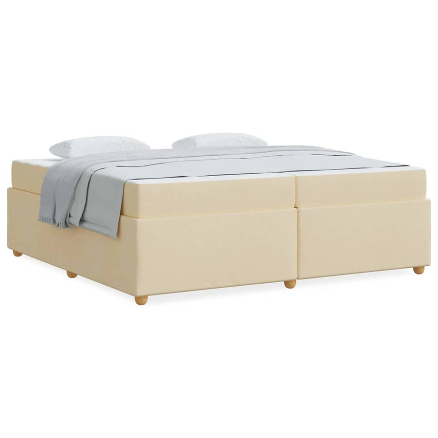 Bedframe met matras met matras Crème 200 x 200 cm Stof