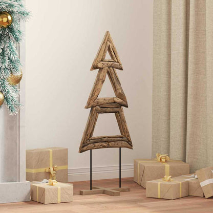 Kerstboom met standaard Bruin 90 cm Massief teakhout