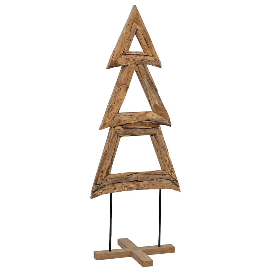 Kerstboom met standaard Bruin 90 cm Massief teakhout