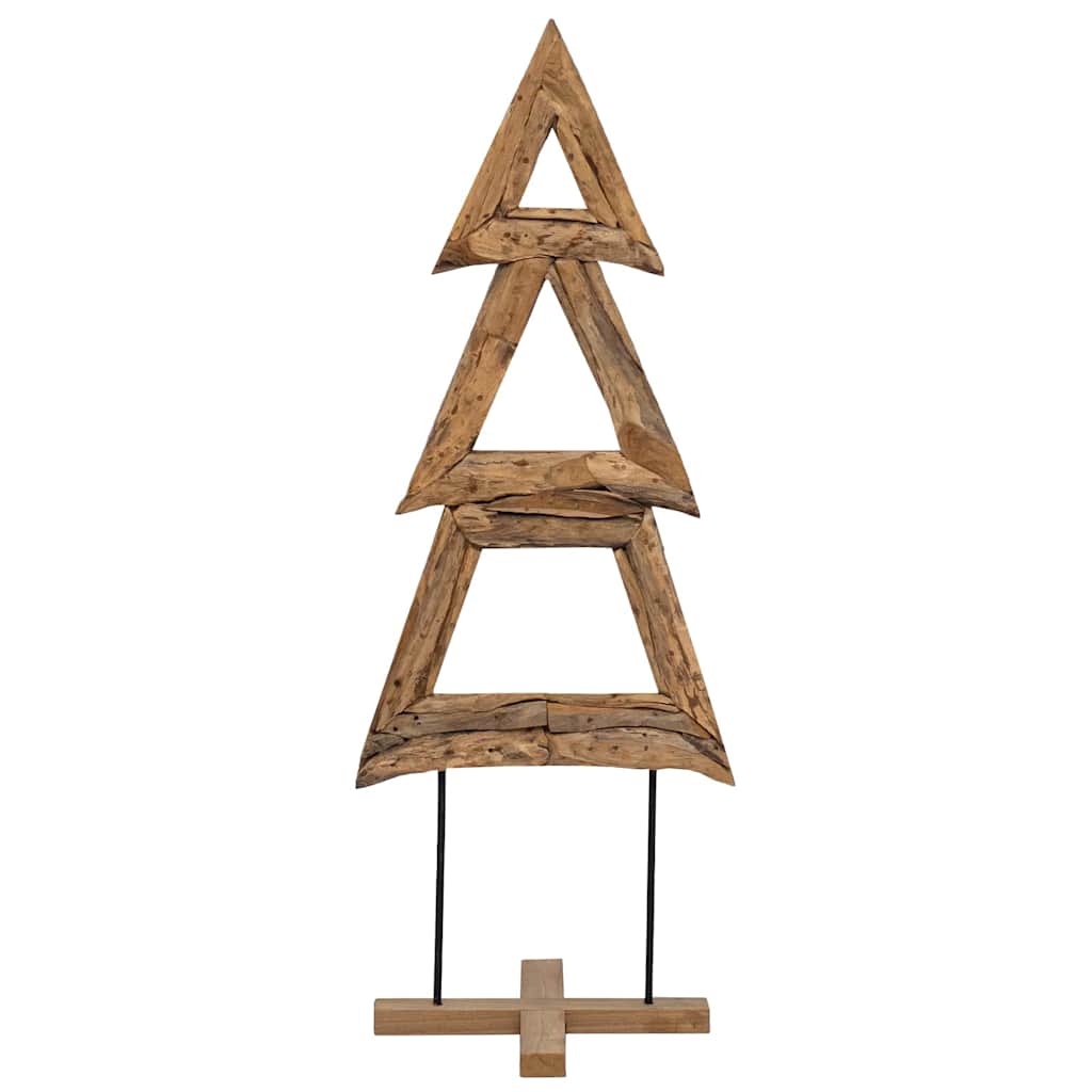 Kerstboom met standaard Bruin 90 cm Massief teakhout