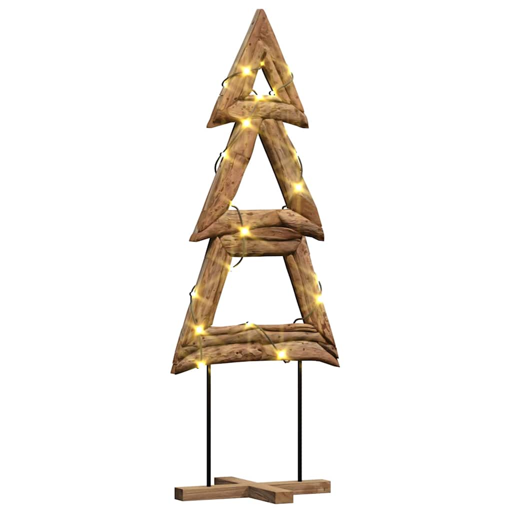 Kerstboom met standaard Bruin 90 cm Massief teakhout