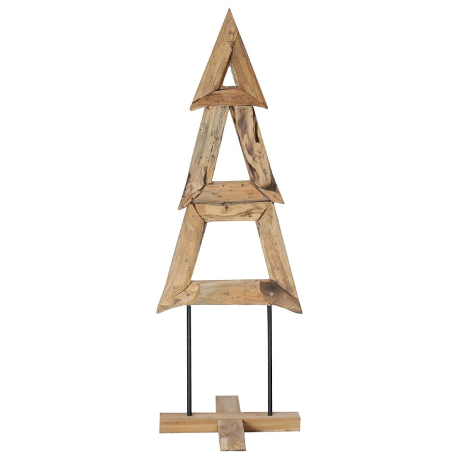 Kerstboom met standaard Bruin 120 cm Massief teakhout