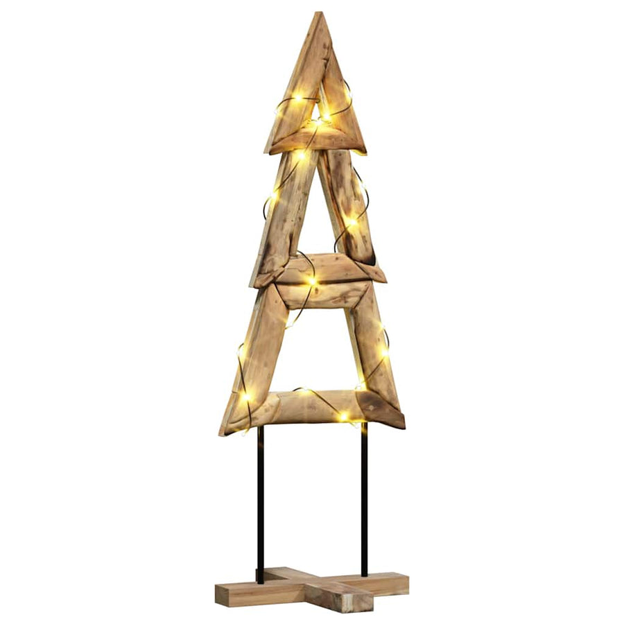 Kerstboom met standaard Bruin 120 cm Massief teakhout