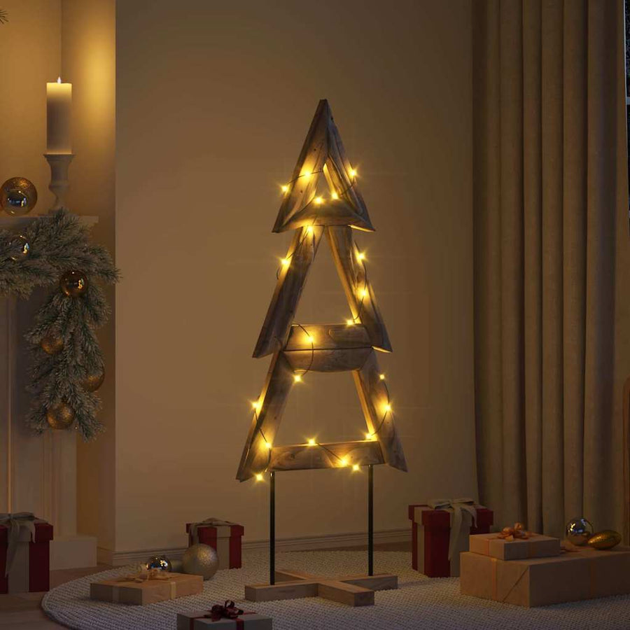 Kerstboom met standaard Bruin 150 cm Massief teakhout