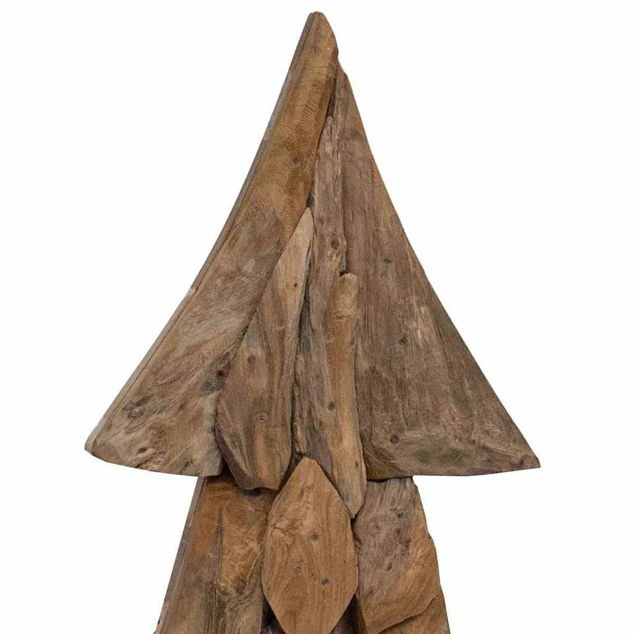 Kerstboom met standaard Bruin 90 cm Massief teakhout