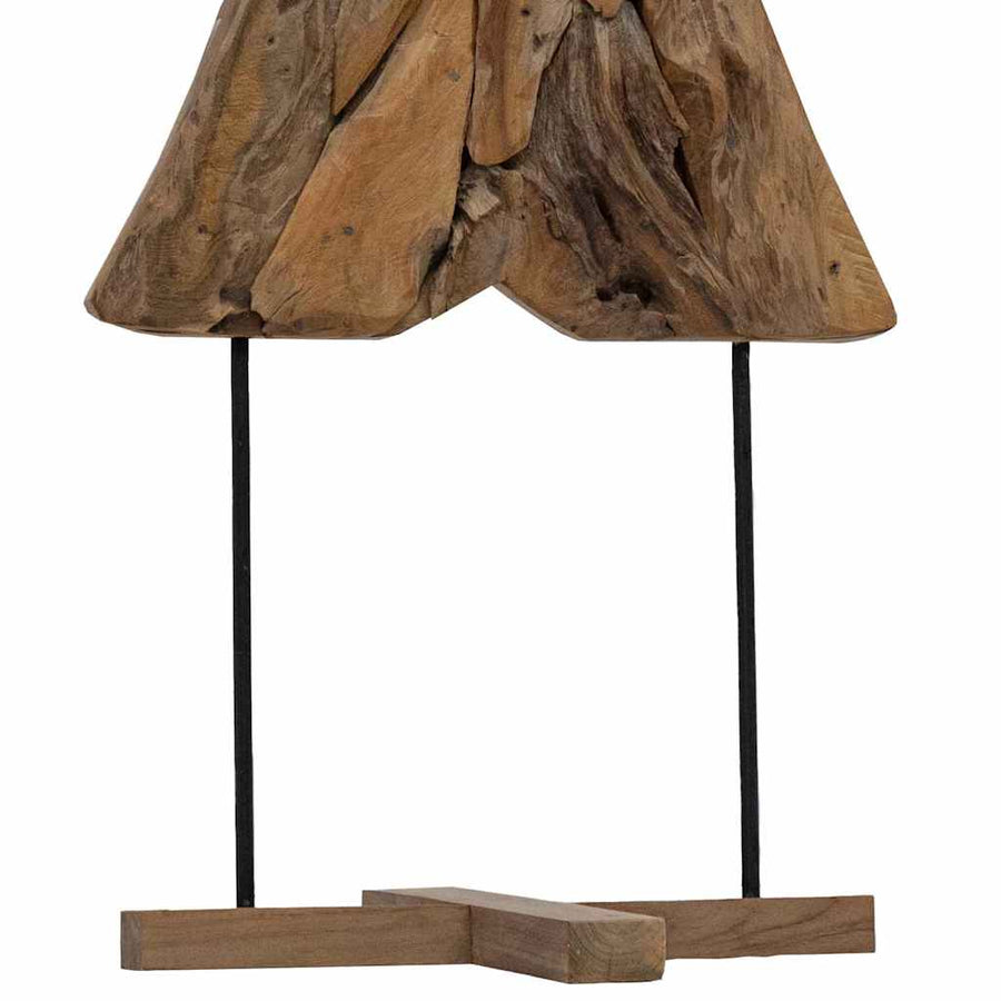 Kerstboom met standaard Bruin 90 cm Massief teakhout