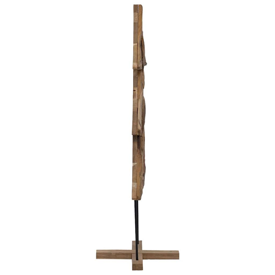Kerstboom met standaard Bruin 90 cm Massief teakhout