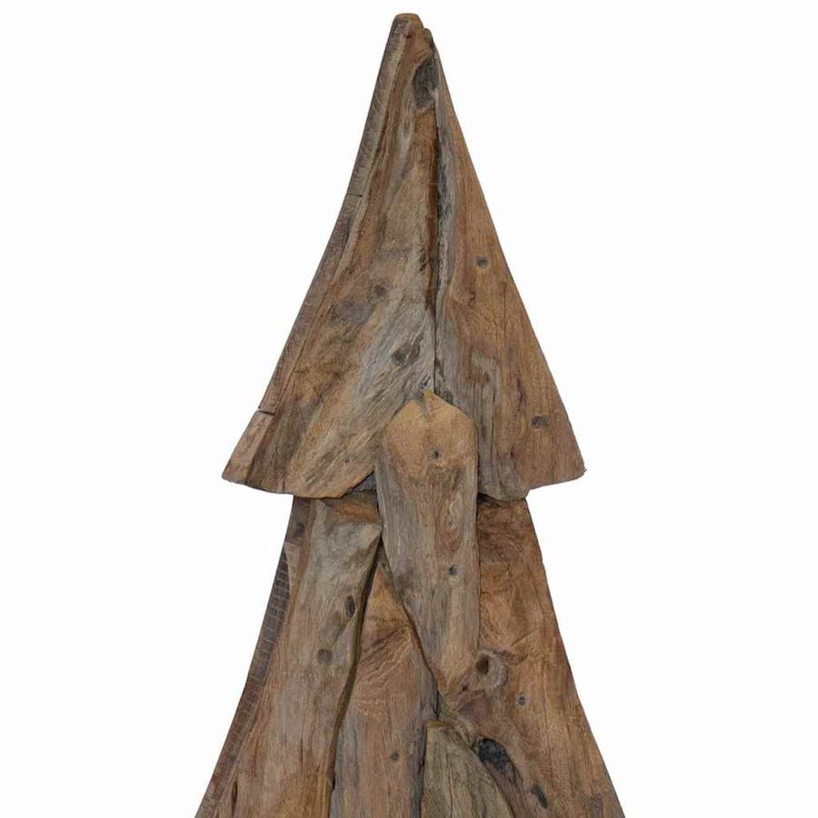 Kerstboom met standaard Bruin 120 cm Massief teakhout