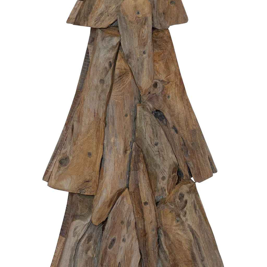Kerstboom met standaard Bruin 120 cm Massief teakhout