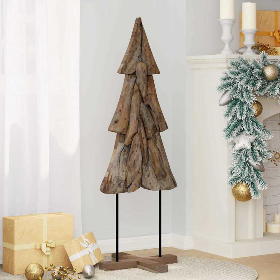Kerstboom met standaard Bruin 120 cm Massief teakhout