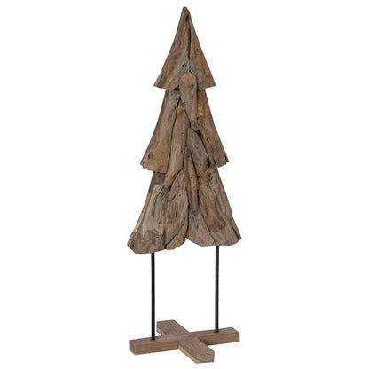 Kerstboom met standaard Bruin 120 cm Massief teakhout